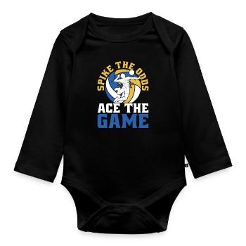 Volleyball Volleyball Ace Card - Organic Longsleeve Baby Bodysuit - black - Front