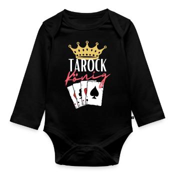 Tarock König - Baby Bio-Langarm-Body - Schwarz - Vorne
