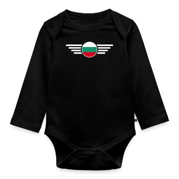 Bulgaria Style Design T-Shirt - Organic Longsleeve Baby Bodysuit - black - Front