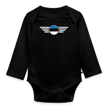 Estonia Style Design T-Shirt - Organic Longsleeve Baby Bodysuit - black - Front