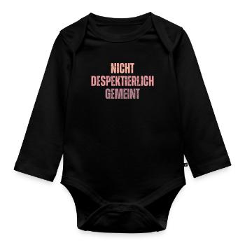 ’a pas l’intention d’être irrespectueux - Body Bébé bio manches longues - noir - Devant
