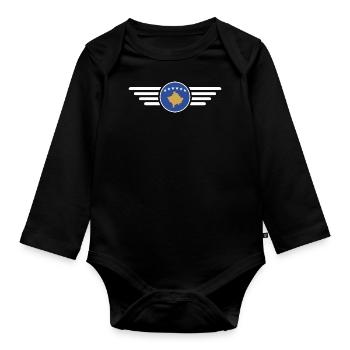T-shirt de style Kosovo - Body Bébé bio manches longues - noir - Devant