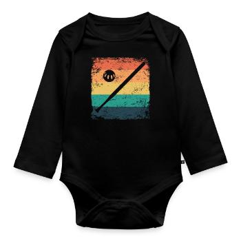 Wiffleball Club Retro Pickleball Team - Organic Longsleeve Baby Bodysuit - black - Front