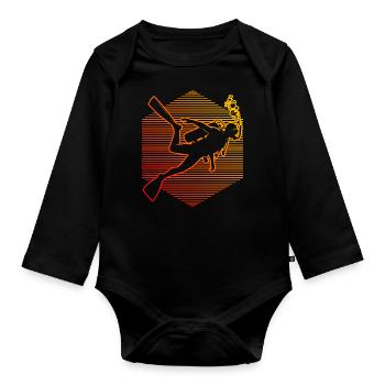Diving Taucher Scuba Taucher Tauchen Scuba Diver - Organic Longsleeve Baby Bodysuit - black - Front