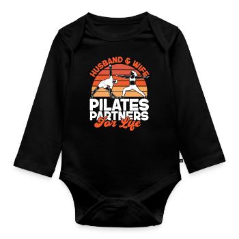 Pilates Instructor Teacher Husband - Organic Longsleeve Baby Bodysuit - black - Front