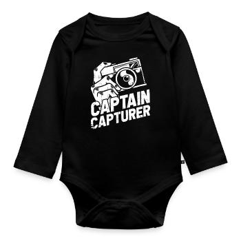 Fotograf Fotografie Kamera Capture The Moment - Baby Bio-Langarm-Body - Schwarz - Vorne