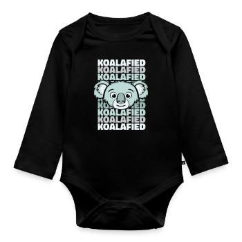 Koalafied Koalabear Eucalyptus Phascolarctos - Organic Longsleeve Baby Bodysuit - black - Front