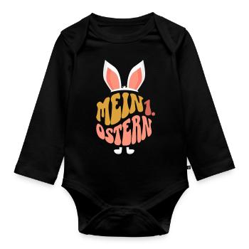 Mein Erstes Ostern - Baby Bio-Langarm-Body - Schwarz - Vorne