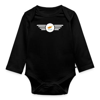 T-shirt design de style chypriote - Body Bébé bio manches longues - noir - Devant