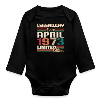 Legenden Werden Im April 1973 Geboren - 1973 - Baby Bio-Langarm-Body - Schwarz - Vorne