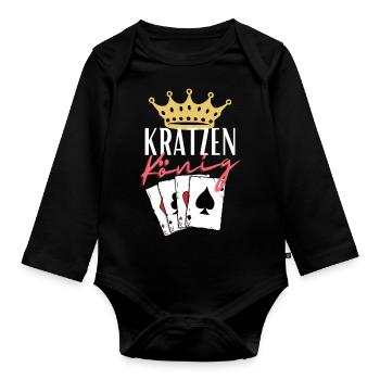 Kratzen König - Baby Bio-Langarm-Body - Schwarz - Vorne