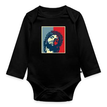 Team Jesus Christ Christianity Religion Christ - Organic Longsleeve Baby Bodysuit - black - Front