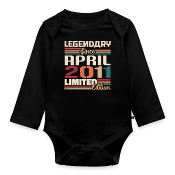 Legenden Werden Im April 2011 Geboren - 2011 - Baby Bio-Langarm-Body - Schwarz - Vorne