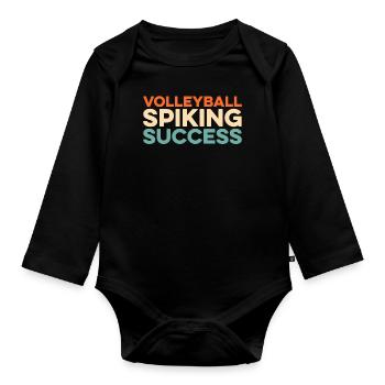 Volley-ball Volley-ball - Body Bébé bio manches longues - noir - Devant