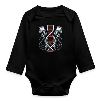 Barber Barbershop C’est dans mon ADN - Body Bébé bio manches longues - noir - Devant