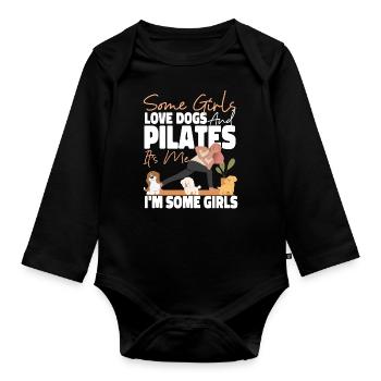 Instructeur de Pilates Enseignante Fille - Body Bébé bio manches longues - noir - Devant