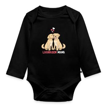 Beste Labrador Mama - Baby Bio-Langarm-Body - Schwarz - Vorne