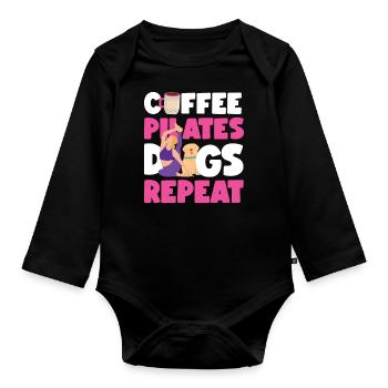 Instructeur de Pilates Professeur Café - Body Bébé bio manches longues - noir - Devant