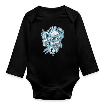 Offishell Sammler Muschelschädlingsbeutel Muschel - Baby Bio-Langarm-Body - Schwarz - Vorne
