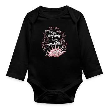 Ce n’est pas de la thésaurisation Sac à coquillages Bivalvia Seashell - Body Bébé bio manches longues - noir - Devant