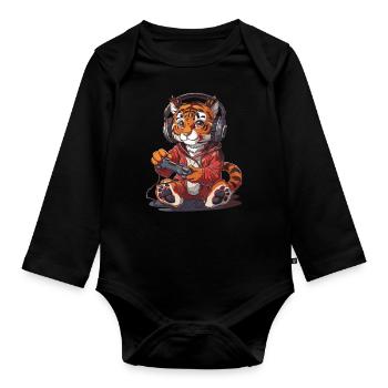 Bengali Video Game - Organic Longsleeve Baby Bodysuit - black - Front