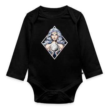 Greek Moon Goddess Nyx - Organic Longsleeve Baby Bodysuit - black - Front