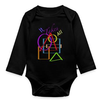 Alle Formen - Baby Bio-Langarm-Body - Schwarz - Vorne