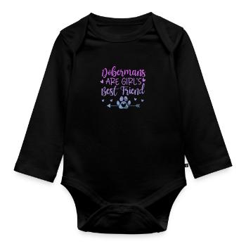 Dobermann - Baby Bio-Langarm-Body - Schwarz - Vorne