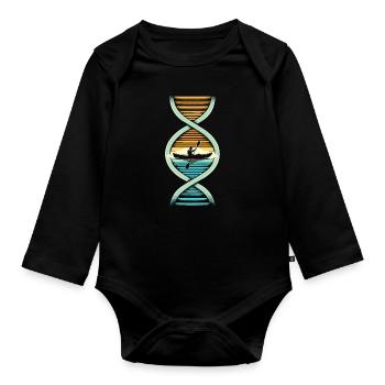 Kayaker Its In My DNA - Organic Longsleeve Baby Bodysuit - black - Front