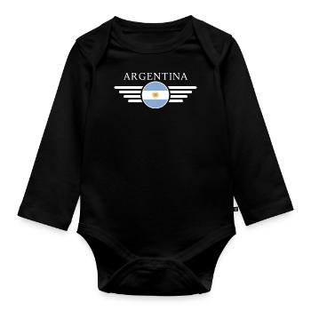 T-shirt design de style argentine - Body Bébé bio manches longues - noir - Devant