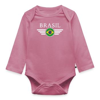 T-shirt design de style brésilien - Body Bébé bio manches longues - mauve - Devant