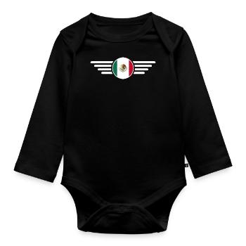 Mexico Style Design T-Shirt - Organic Longsleeve Baby Bodysuit - black - Front