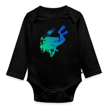 Plongée sous-marine Plongée sous-marine Plongeur Plongeur Libre - Body Bébé bio manches longues - noir - Devant