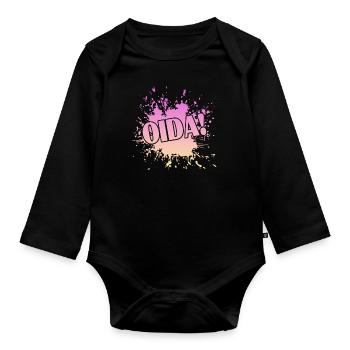 Oida - Baby Bio-Langarm-Body - Schwarz - Vorne