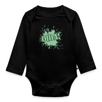 Oida - Baby Bio-Langarm-Body - Schwarz - Vorne