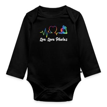 Pilates Instructor Teacher - Baby Bio-Langarm-Body - Schwarz - Vorne