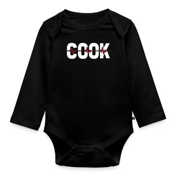 Koch Kochen Ekg Heartbeat - Baby Bio-Langarm-Body - Schwarz - Vorne