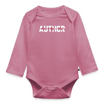 Writer Author Ekg Heartbeat - Organic Longsleeve Baby Bodysuit - mauve - Front