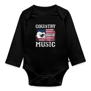 Country - Organic Longsleeve Baby Bodysuit - black - Front