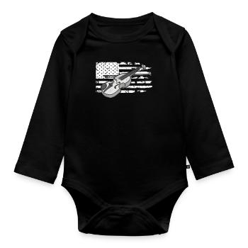 Violin Violin Violinist Violin Player - Organic Longsleeve Baby Bodysuit - black - Front