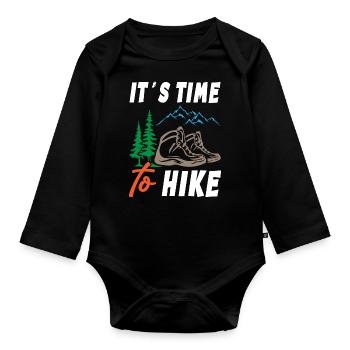 Its Time to Hike - Organic Longsleeve Baby Bodysuit - black - Front
