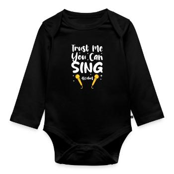 Chanteur chanteur chanteur musicien cadeau - Body Bébé bio manches longues - noir - Devant