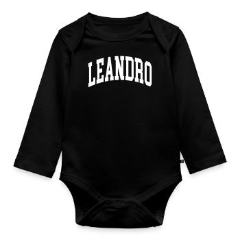 Leandro - Organic Longsleeve Baby Bodysuit - black - Front