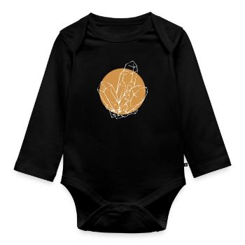 Lineart Geologe Steinsammler Mineral - Baby Bio-Langarm-Body - Schwarz - Vorne