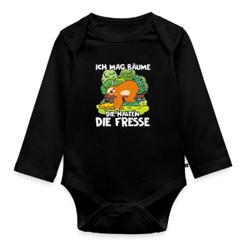 J'aime les arbres qui se taisent - Body Bébé bio manches longues - noir - Devant
