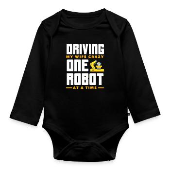 Programmeur de robots robotiques - Body Bébé bio manches longues - noir - Devant