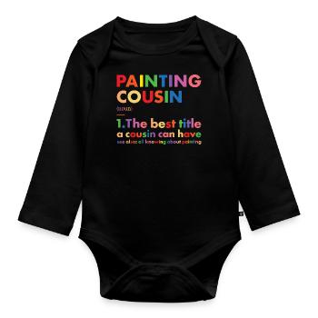 Painter Cousin Definition Painting - Baby Bio-Langarm-Body - Schwarz - Vorne