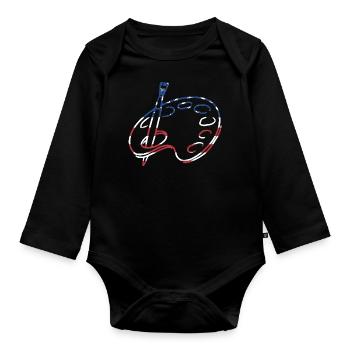 Painter Us Flag Painting - Baby Bio-Langarm-Body - Schwarz - Vorne