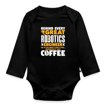 Programmeur de robots robotiques - Body Bébé bio manches longues - noir - Devant
