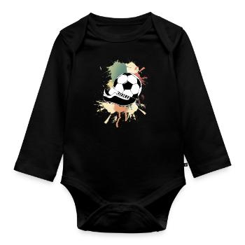 Joueur de football Joueur de football Splash de couleur - Body Bébé bio manches longues - noir - Devant
